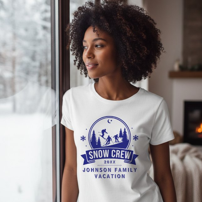 T-shirt Snow Crew Ski Trip Winter Family Vacation Blue (Snow Crew Ski Winter Family Vacation Blue T-Shirt
)