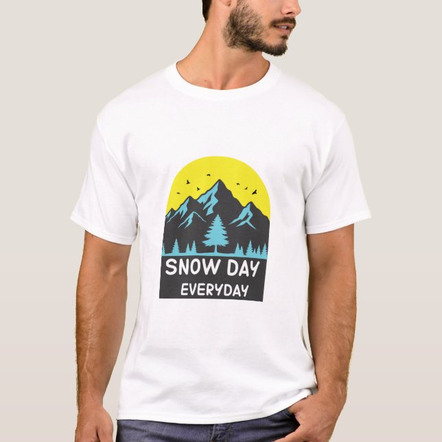 T-shirt Snow Day Everyday Yellow Sun Mountain (Devant)