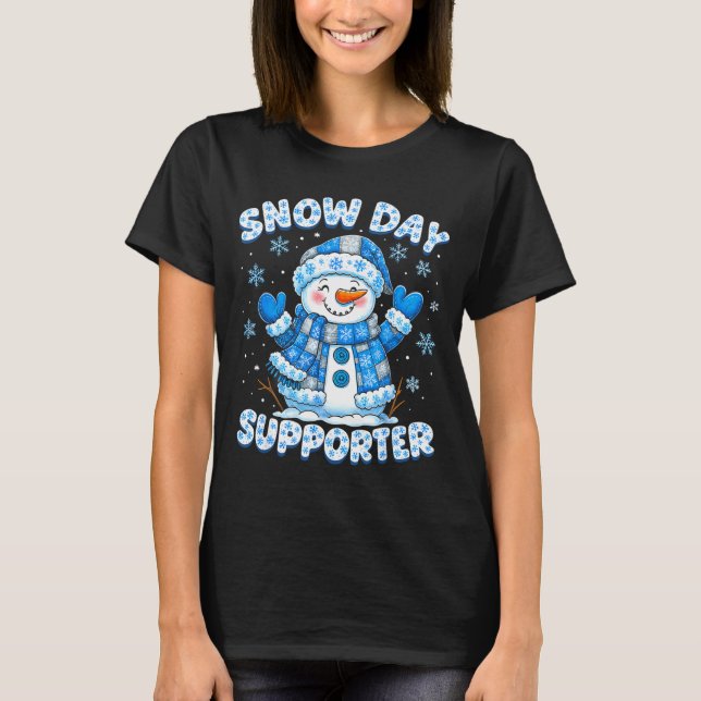 T-shirt Snow Day Suprter Cute Snowman Snowflake Christmas  (Devant)