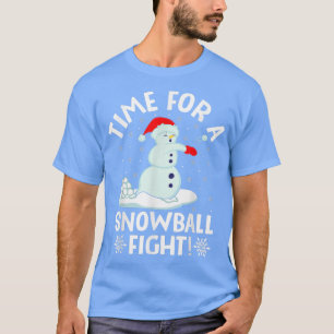 T-shirt Snow Fight Snowball Aller À L'Enfant Funny Snowbal