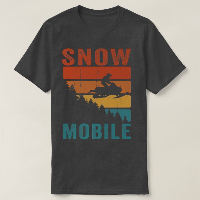 T-shirt Snow Mobile Racing Vintage Snowmobiling Snowmobile (Design devant)