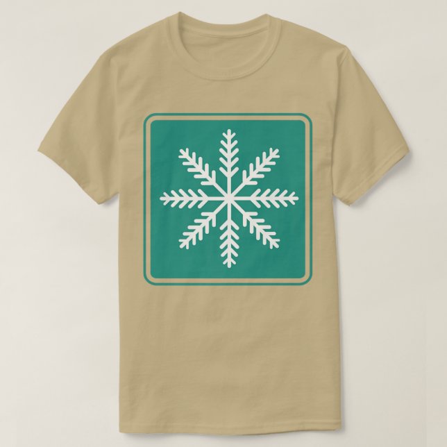 T-shirt Snow Road Warning Sign  (Design devant)
