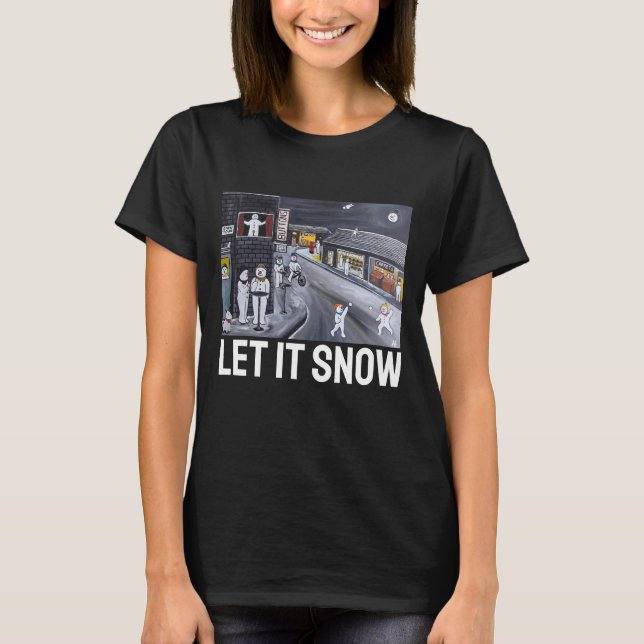T-shirt Snow Town Painting by Alfred Fox (Devant)