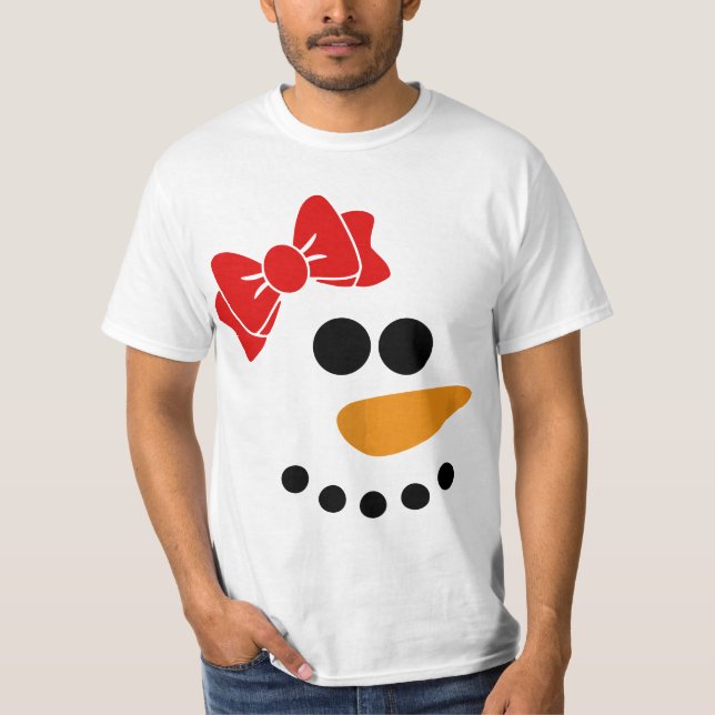 T-shirt Snow Woman Christmas Character Face  (Devant)