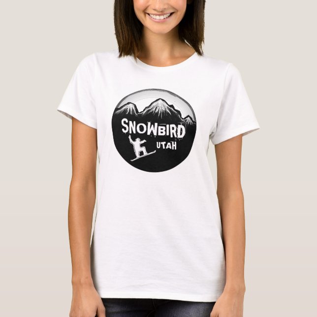 T-shirt Snowbird Utah dames snowboarder tee (Devant)