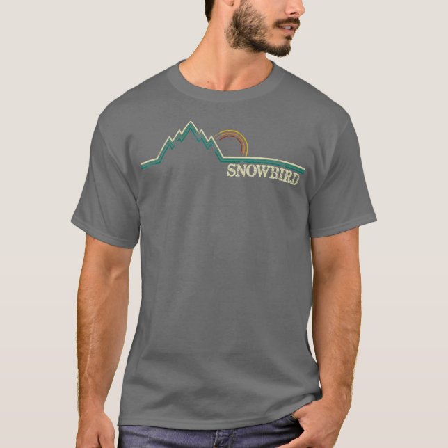 T-shirt Snowbird Utah Retro Aventure Ski Snowboard (Devant)