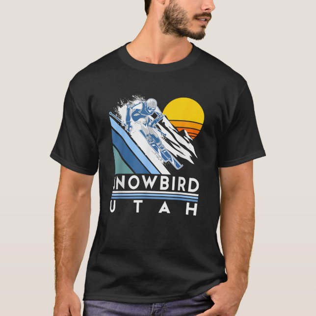 T-shirt Snowbird Utah Ski Rétro  (Devant)