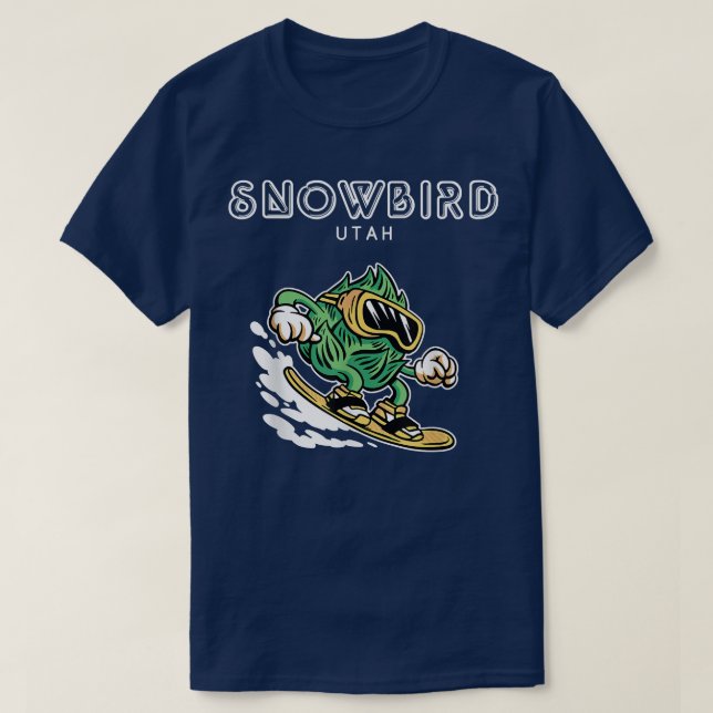 T-shirt Snowbird UtahFunny Snowboard Beer Hops (Design devant)