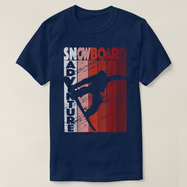 T-shirt Snowboard Adventure Retro Snowboard (Design devant)