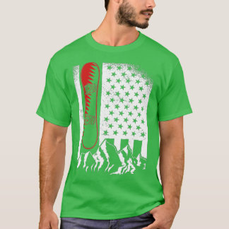 T-shirt Snowboard American Flag Sports d'hiver Alpine Snow