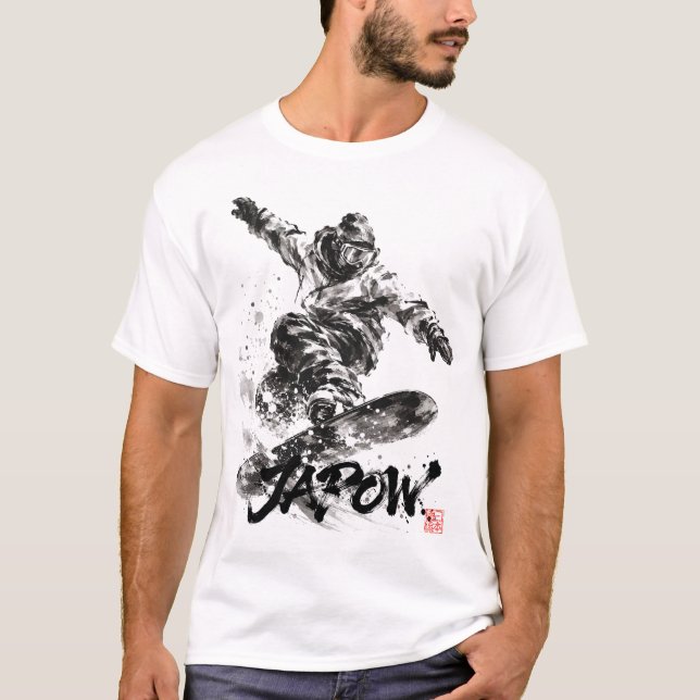 T-shirt Snowboard Brush Art - Snowboarder Light (Devant)