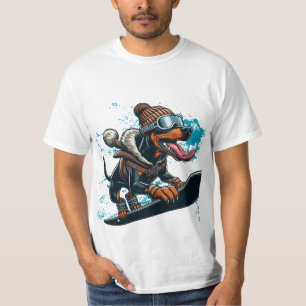 T-shirt snowboard doberman