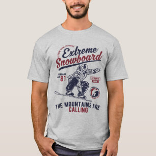 T-shirt Snowboard Extrême, Les Montagnes vous Appellent