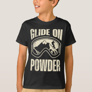 T-shirt Snowboard Glide Sur Poudre Drôle Snowboard Enfant