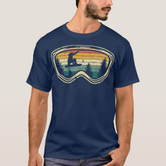 T-shirt Snowboard Goggle Snowboarding Funny Boarding Retro