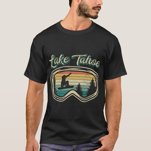 T-shirt Snowboard Lakeahoe California Distressed Goggles B (Devant)