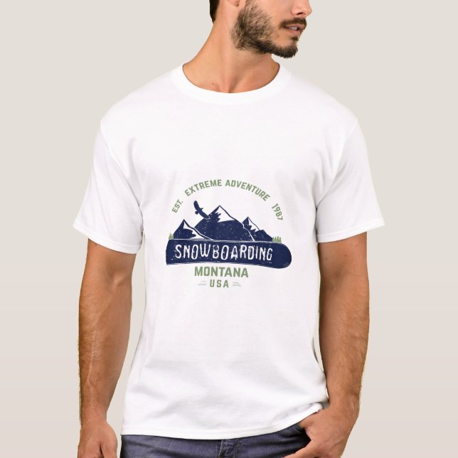 T-shirt snowboard MONTANA USA (Devant)