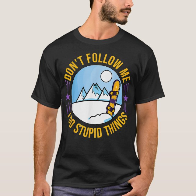 T-shirt Snowboard Mountain Funny Freestyle _2 (Devant)