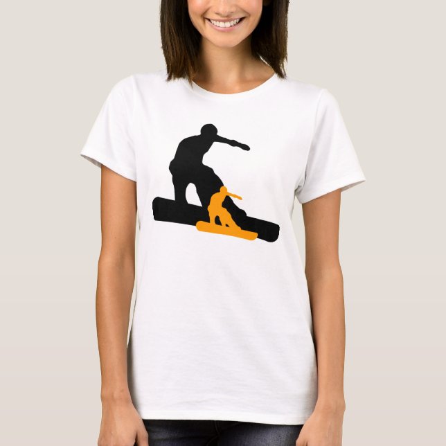 T-shirt snowboard orange shadowboarder (Devant)