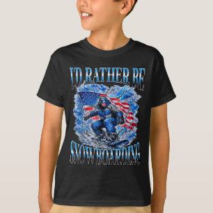 T-shirt Snowboard patriotique drapeau américain sport d'hi