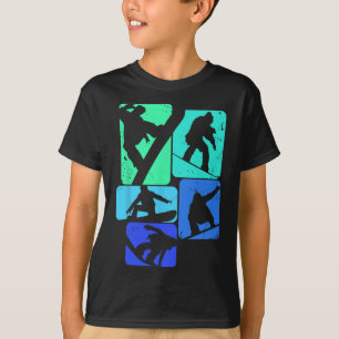 T-shirt Snowboard Pour Snowboardeur Retro Mens Snowboard