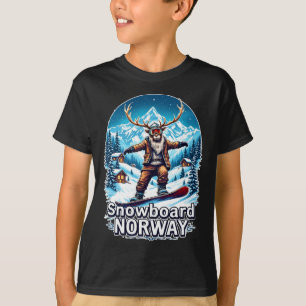 T-shirt Snowboard Reindeer Adventure En Norvège