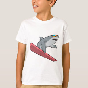 T-shirt Snowboard requin