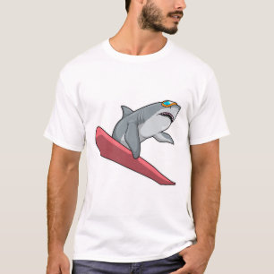 T-shirt Snowboard requin