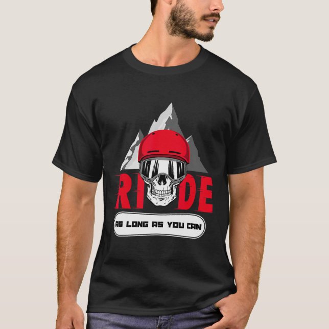 T-shirt Snowboard Ride Apres Ski amusant Crâne dire cadeau (Devant)