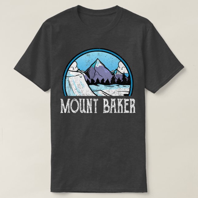 T-shirt Snowboard Skier Skiing Washington State Mount Bake (Design devant)