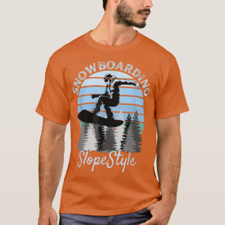 T-shirt Snowboard SlopeStyle Cool Vintage Blue Sunset
