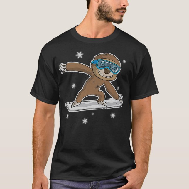T-shirt Snowboard Sloth Snowboard Snowboard Winter Sp (Devant)