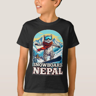T-shirt Snowboard Snow Leopard Aventure Au Népal