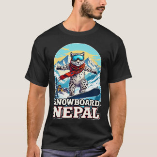T-shirt Snowboard Snow Leopard Aventure Au Népal