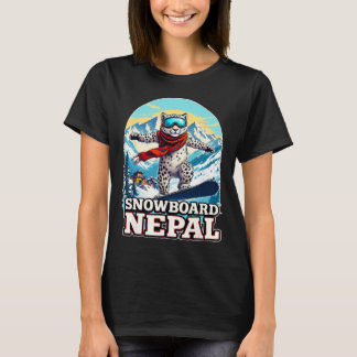 T-shirt Snowboard Snow Leopard Aventure Au Népal