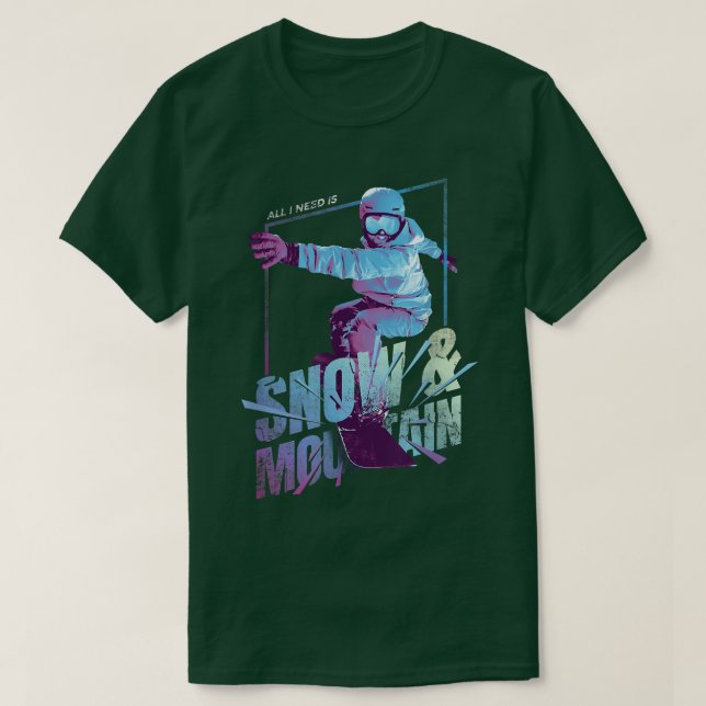 T-shirt Snowboard Snow Mountain Sports d'hiver (Design devant)
