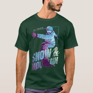 T-shirt Snowboard Snow Mountain Sports d'hiver