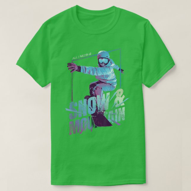 T-shirt Snowboard Snowboard Mountain Graphic 803 (Design devant)