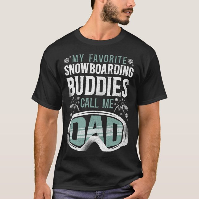 T-shirt Snowboard Snowboard Papa Vintage (Devant)
