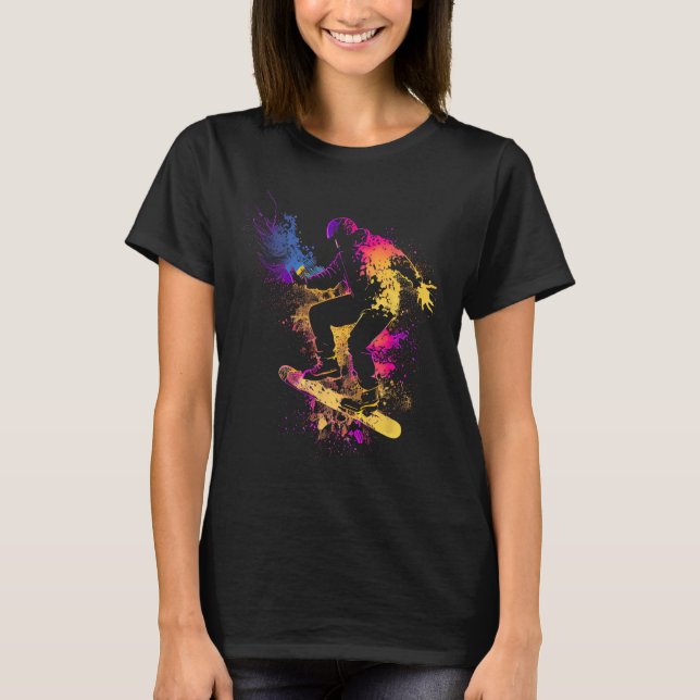 T-shirt Snowboard Snowboard Silhouette Cadeau (Devant)