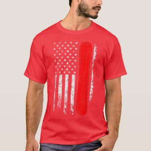 T-shirt Snowboard USA Drapeau Patriotisme Snowboarder Fret