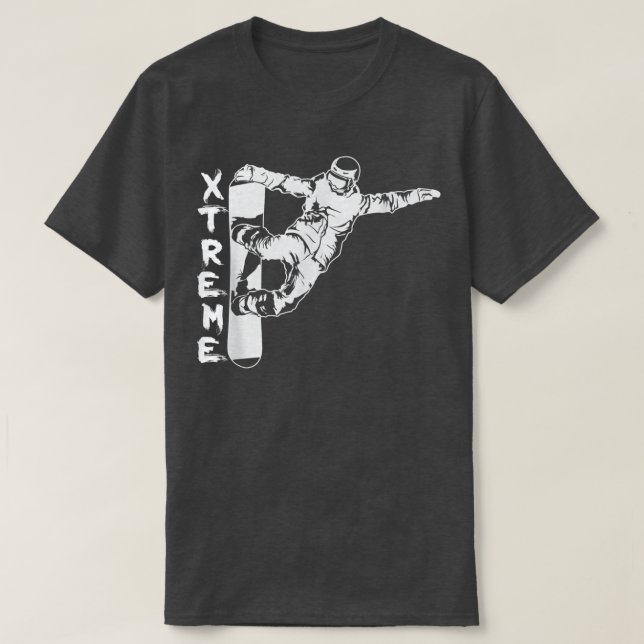 T-shirt Snowboard Xtreme Sport en hiver (Design devant)