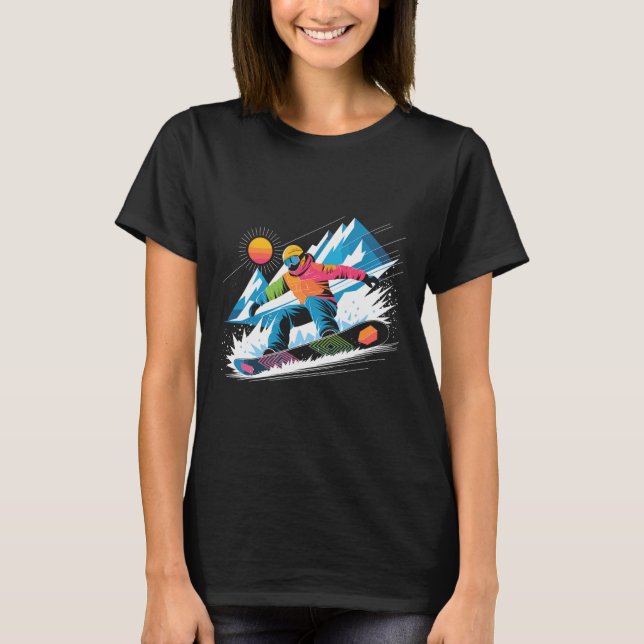T-shirt Snowboarder Explorez Les Pistes Snowboard Lover (Devant)