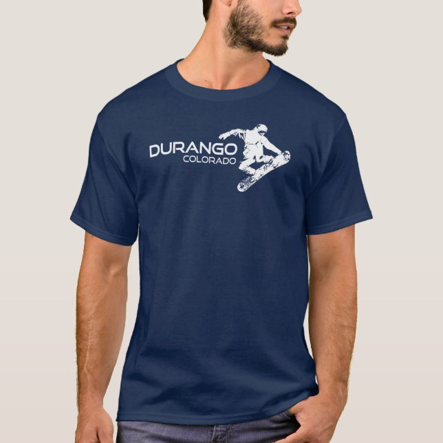 T-shirt Snowboardeur de Durango Colorado (Devant)
