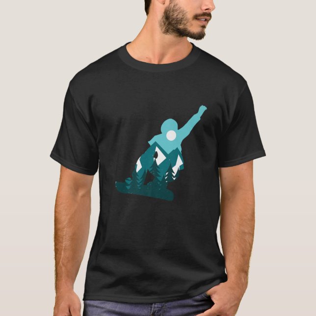T-shirt Snowboardeur Mountain neige (Devant)