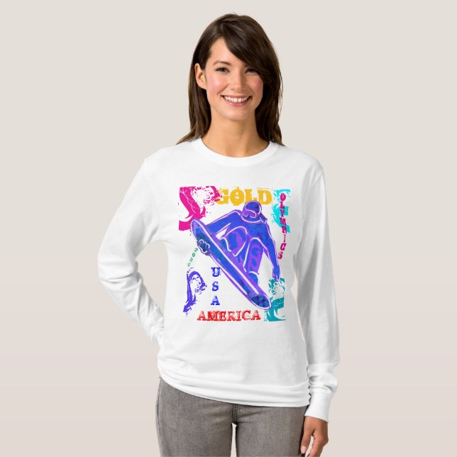 T-SHIRT SNOWBOARDING  (Devant entier)