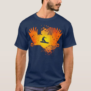 T-shirt snowboarding de haute fidélité. le coucher du