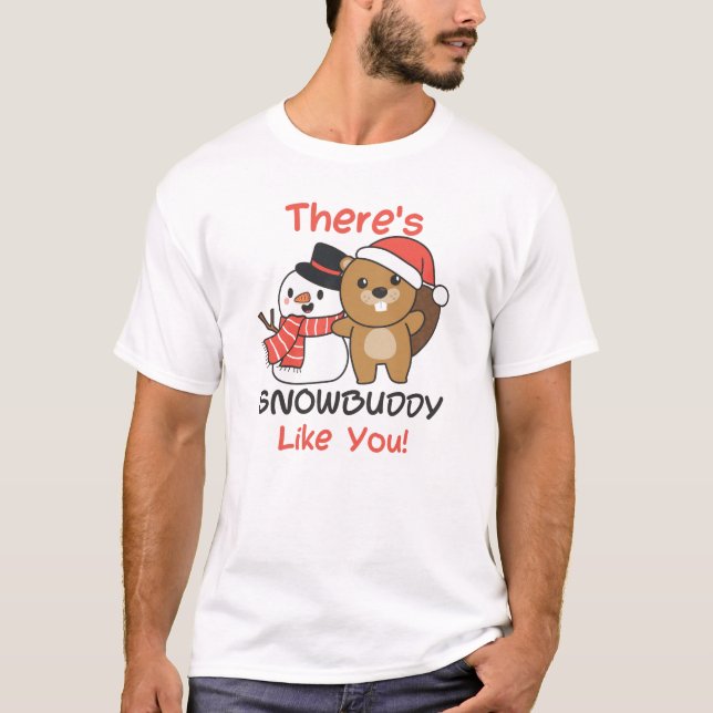 T-shirt Snowbuddy Like Snowman (Devant)