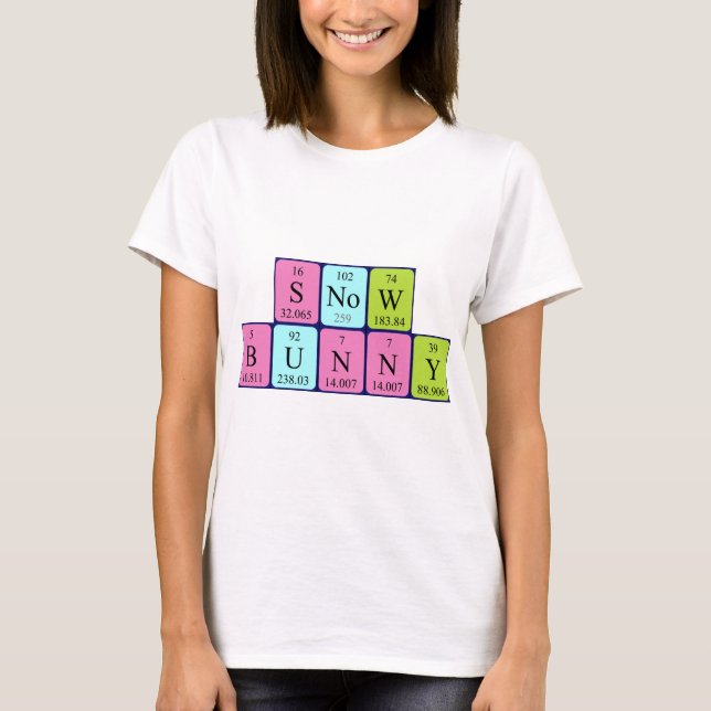 T-shirt Snowbunny nom de table périodique (Devant)