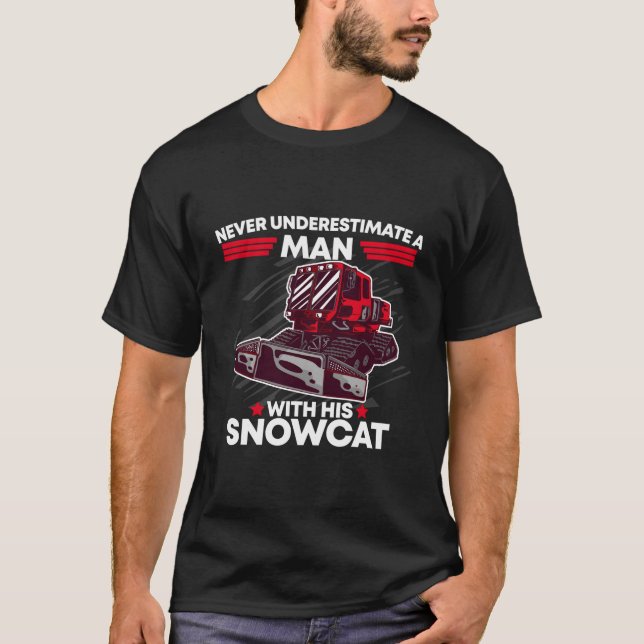 T-shirt Snowcat Man Papa Groomer Cool Winter Sport Us Drap (Devant)